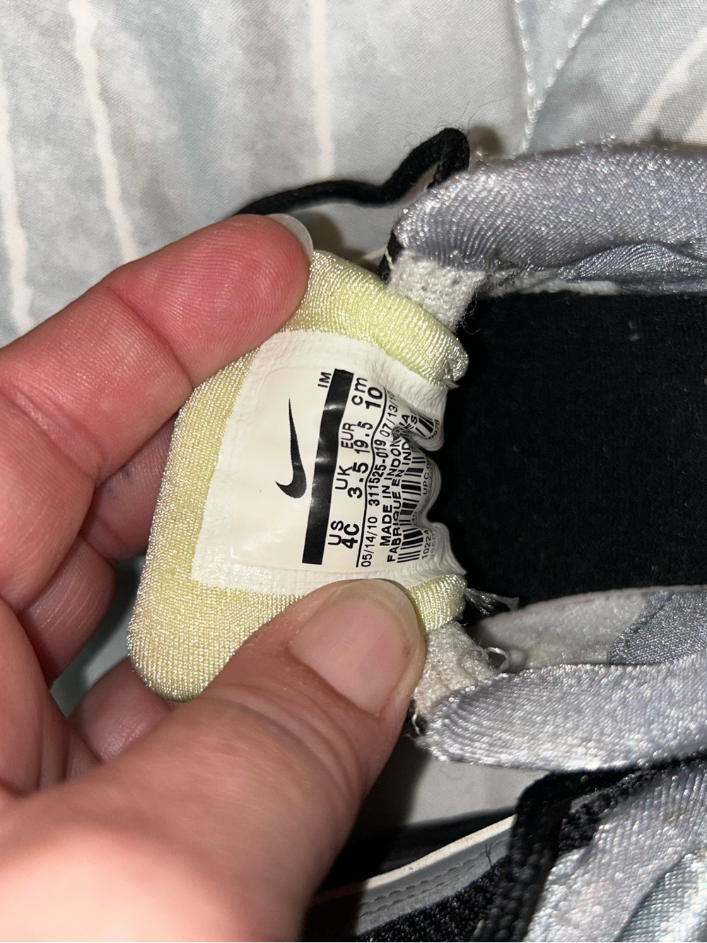 Nike Kids Black & Gray Sneakers with Neon Green Accents - Picture 7 of 7